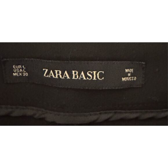 Zara Basic High Waisted Pleated Front Casual Shorts Black Size Large - Picture 7 of 7